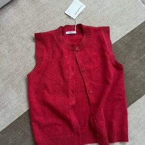 Peppermayo Red Sleeveless Cardigan